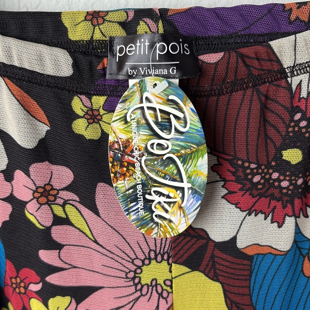 NWT Petit Pois by Vivian G Floral Multicolor Flared Pants - Picture 4 of 6